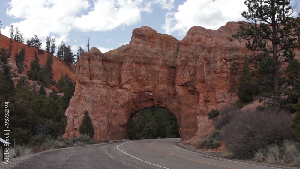 Bryce Canyon Police truck through arch tunnel P HD 9787 Bryce Canyon Police truck through arch tunnel P HD 9787