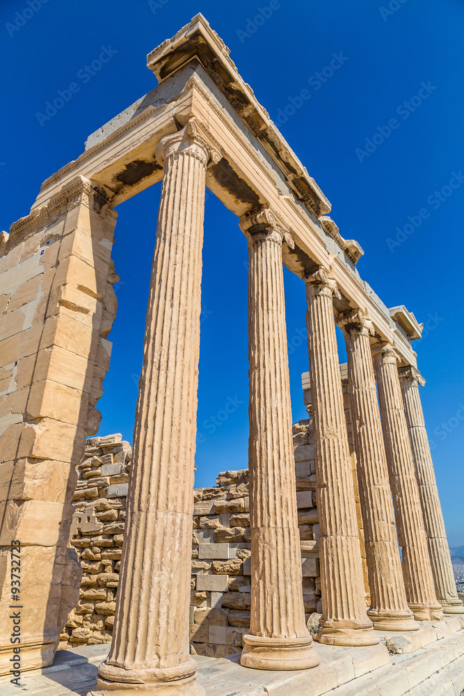 Naklejka premium Erechtheum temple ruins on the Acropolis in Athens