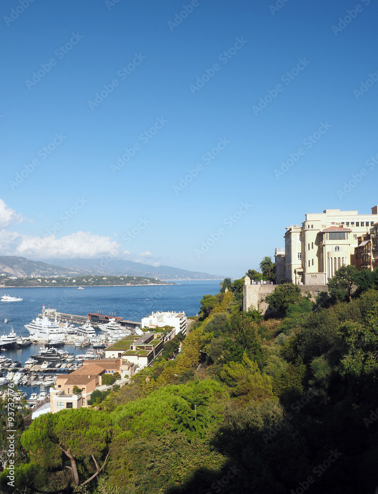 panoramic view  harbor port Monte Carlo Monaco Europe