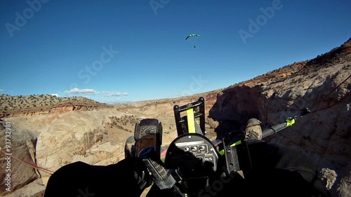 Flying in beautiful desert canyon aerial shot P HD 0018 photo