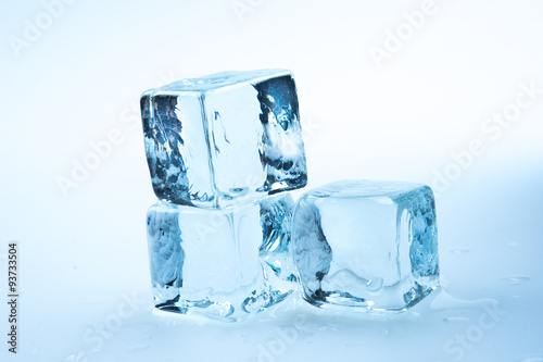 ice cubes on white background..