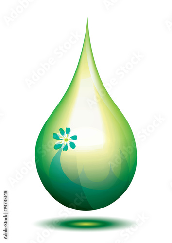 Green fluid drop, Conceptual green fuel vector illustration