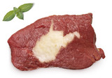 Roast beef meat and fat shaped as West Virginia.(series)