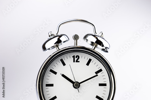 Classic alarm clock white background