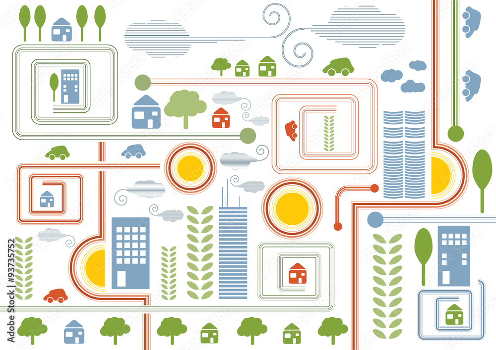 Obraz premium abstract concept of City map, vector illustration