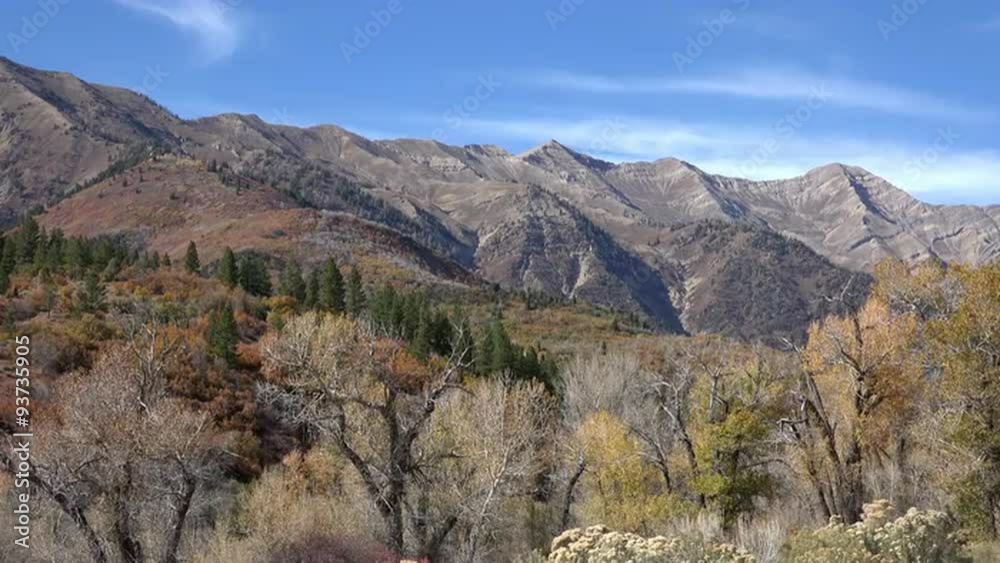Autumn trees forest mountain peaks Utah 4K 018 Autumn trees forest mountain peaks Utah 4K 018