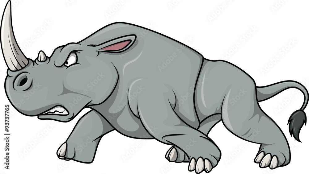 Angry Rhinoceros cartoon illustration
