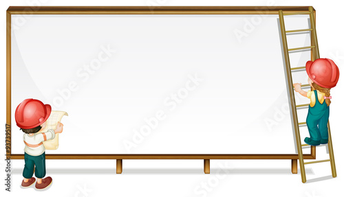 Children working on the board