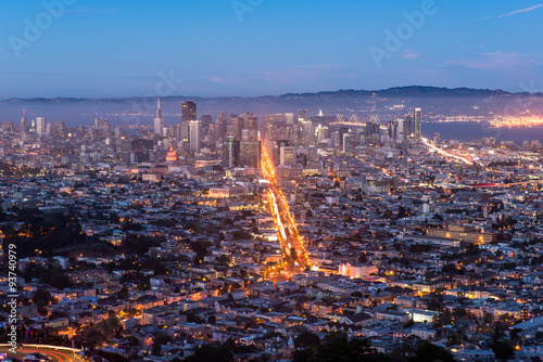 Twin Peaks and Downtown San Francisco