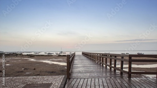 Pan Time Lapse landscape, in Ria Formosa wetlands nature park