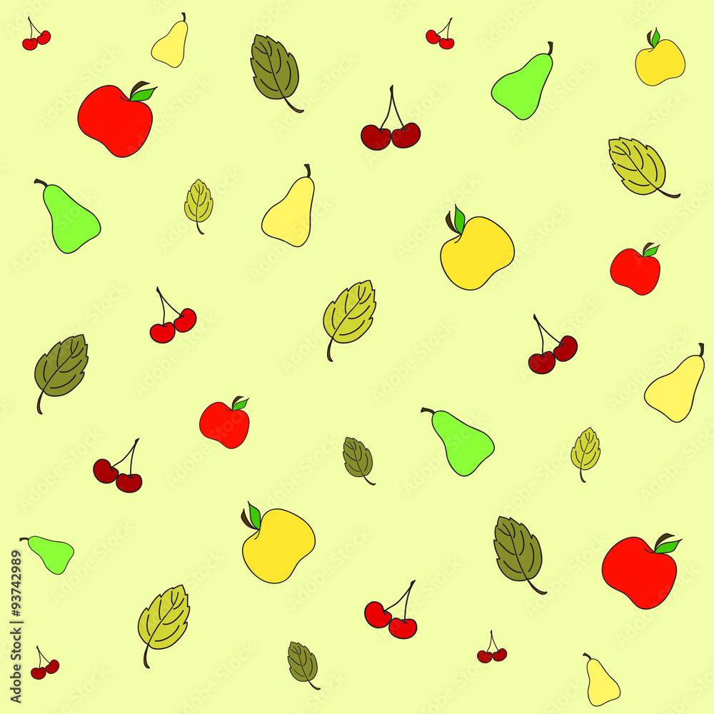 Seamless picture with various fruits Seamless picture with various fruits