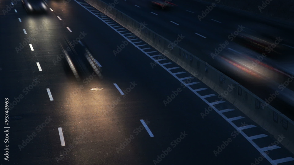 City traffic at night, time-lapse City traffic at night, time-lapse