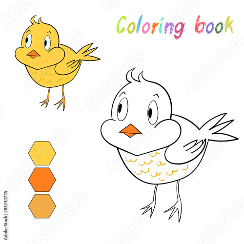 Coloring book chicken kids layout for game