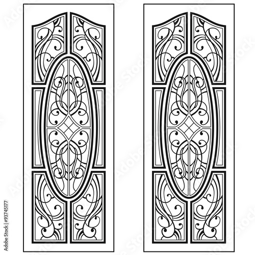 Graphic ornament for doors and windows. Vector