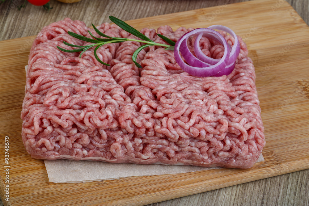 Raw minced pork meat