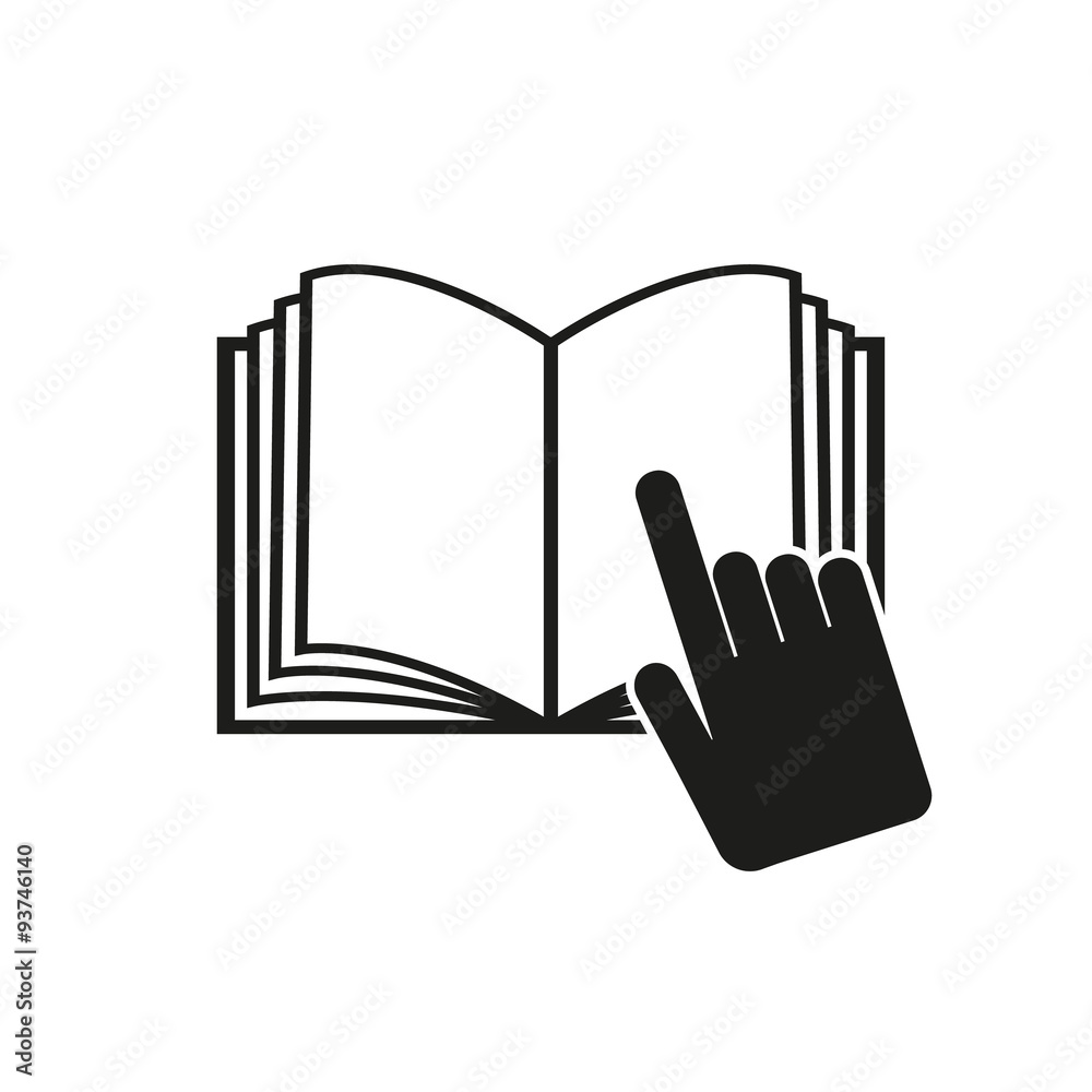 The open book icon. Manual and tutorial, instruction symbol. Flat Stock ...