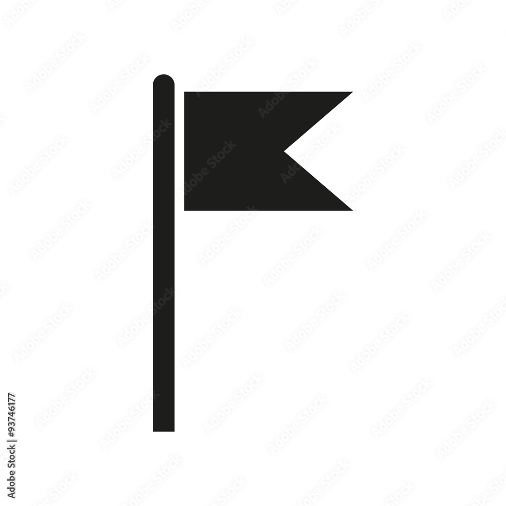 The flag icon. Mark and navigation symbol. Flat The flag icon. Mark and navigation symbol. Flat