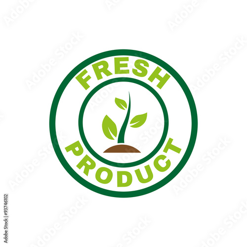 The fresh product icon. Eco and bio, ecology symbol. Flat