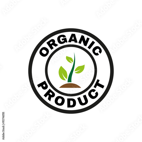 The organic product icon. Eco and bio, ecology symbol. Flat