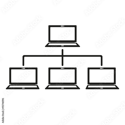 The network icon. Connection and internet, database symbol. Flat photo
