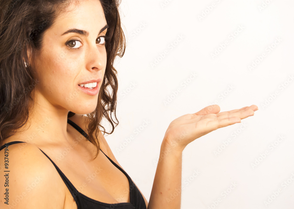 Beautiful Woman With His Open Hand Beautiful Woman With His Open Hand