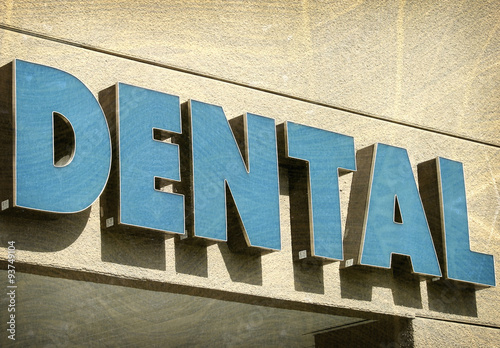aged and worn vintage dental sign