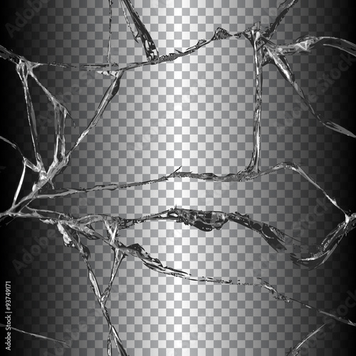Realistic broken glass illustration 