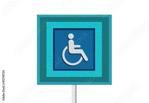 blue handicap symbol sign isolated on white