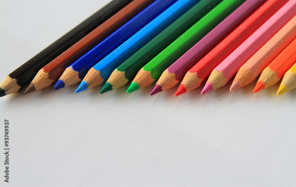 Fototapeta premium straight line of color pencil