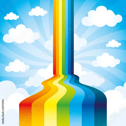 Rainbow and clouds.