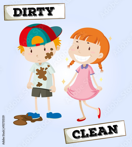 Dirty boy and clean girl