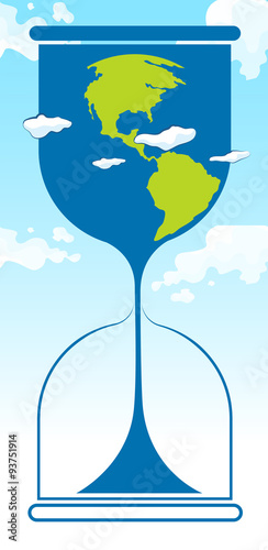 Save the world theme with earth in sandwatch