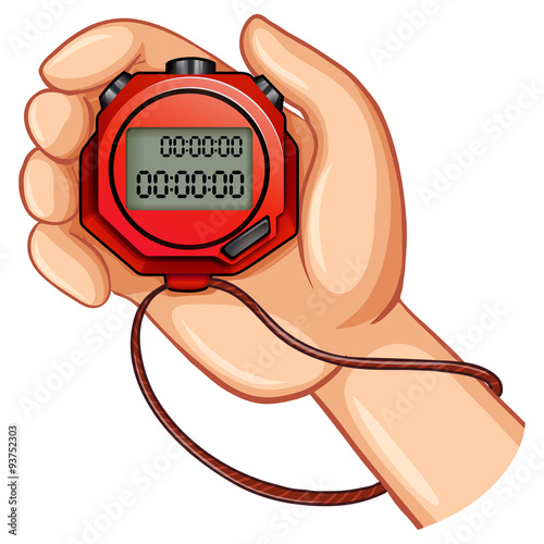 Person using digital stopwatch