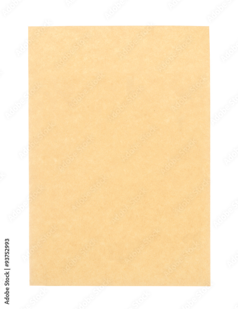 Vintage brown paper isolated on white background