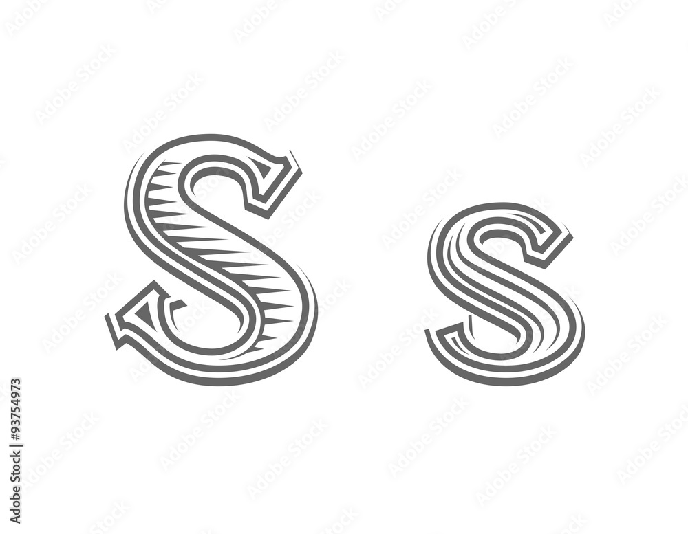 Font tattoo engraving letter S Font tattoo engraving letter S