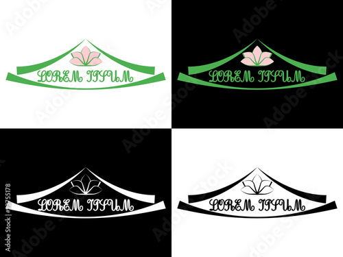 Logo Thai salon lotus flower. Multi-colored and black and white versions.