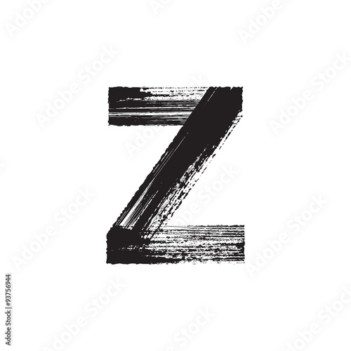 Letter Z hand drawn with dry brush photo