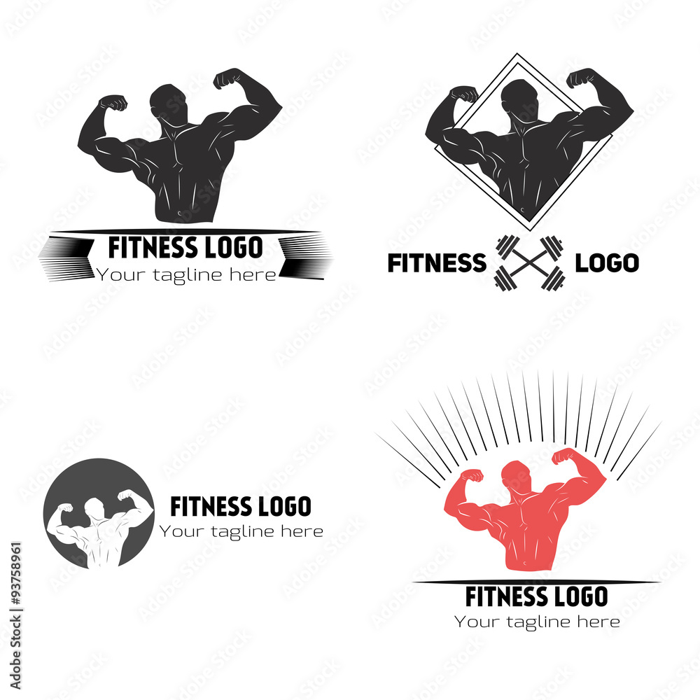 Naklejka premium Fitness logo vector illustration