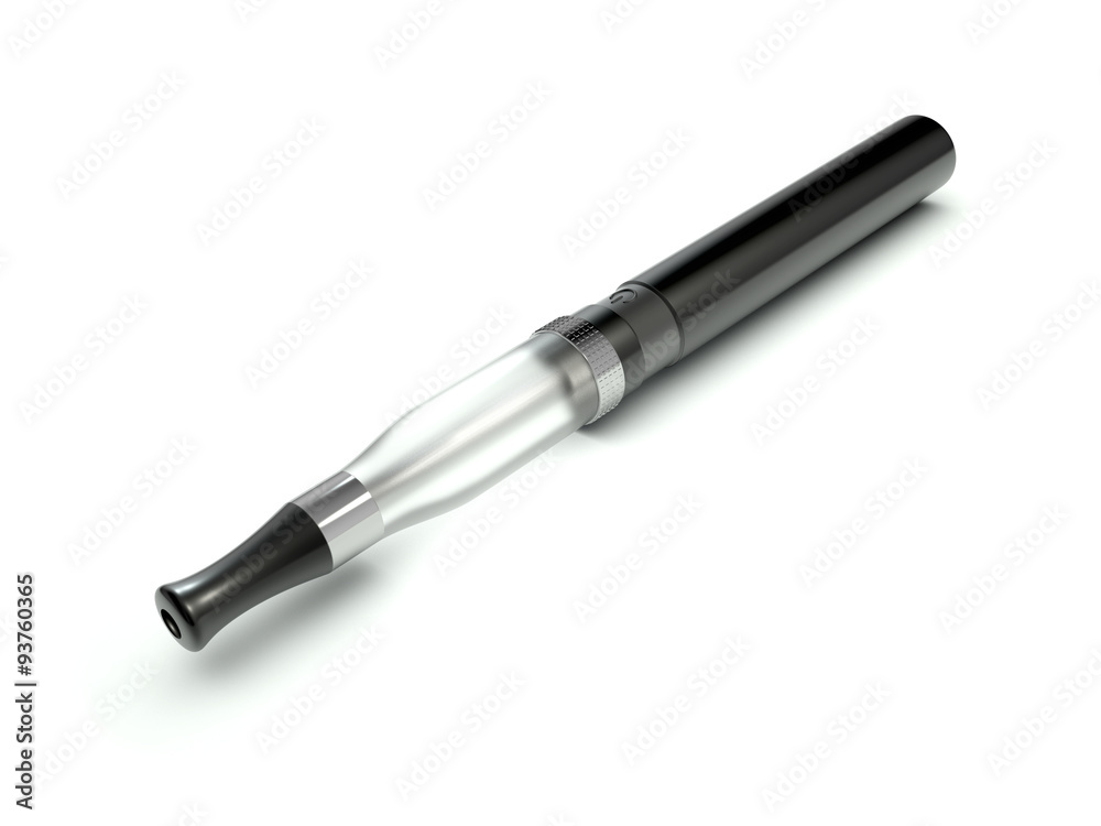Electronic cigarette isolated on white background. Black color. Electronic cigarette isolated on white background. Black color.