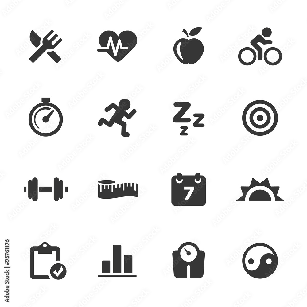 Fitness Icons, Mono Series Fitness Icons, Mono Series