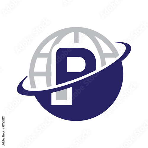 Free Download Initial Globe logo P - GFXLoad