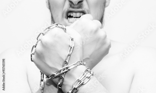 man breaks the chain