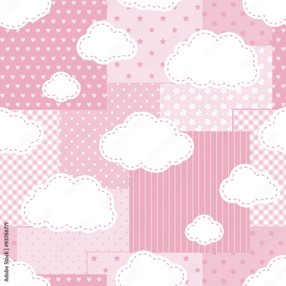 Pattern nuvem rosa