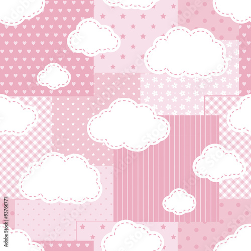 Pattern nuvem rosa