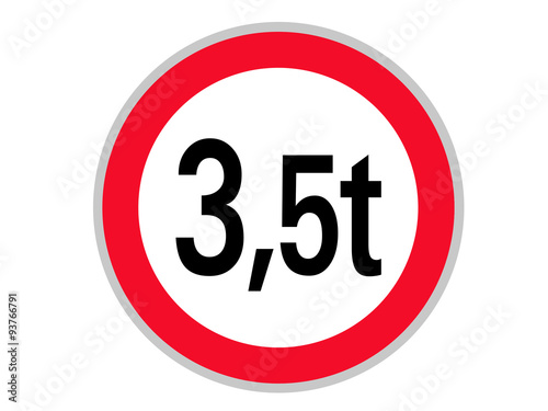 Verkehrszeichen: Verbot für Fahrzeuge über 3,5 t Gewicht