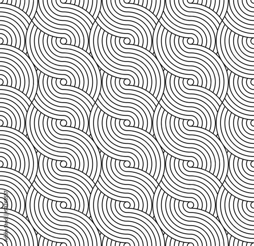Seamless Pattern - Vector Illustration. Geometric Seamless Background with Intertwined Curves - Circle Forms