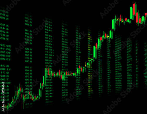 Graph chart of stock market investment trading