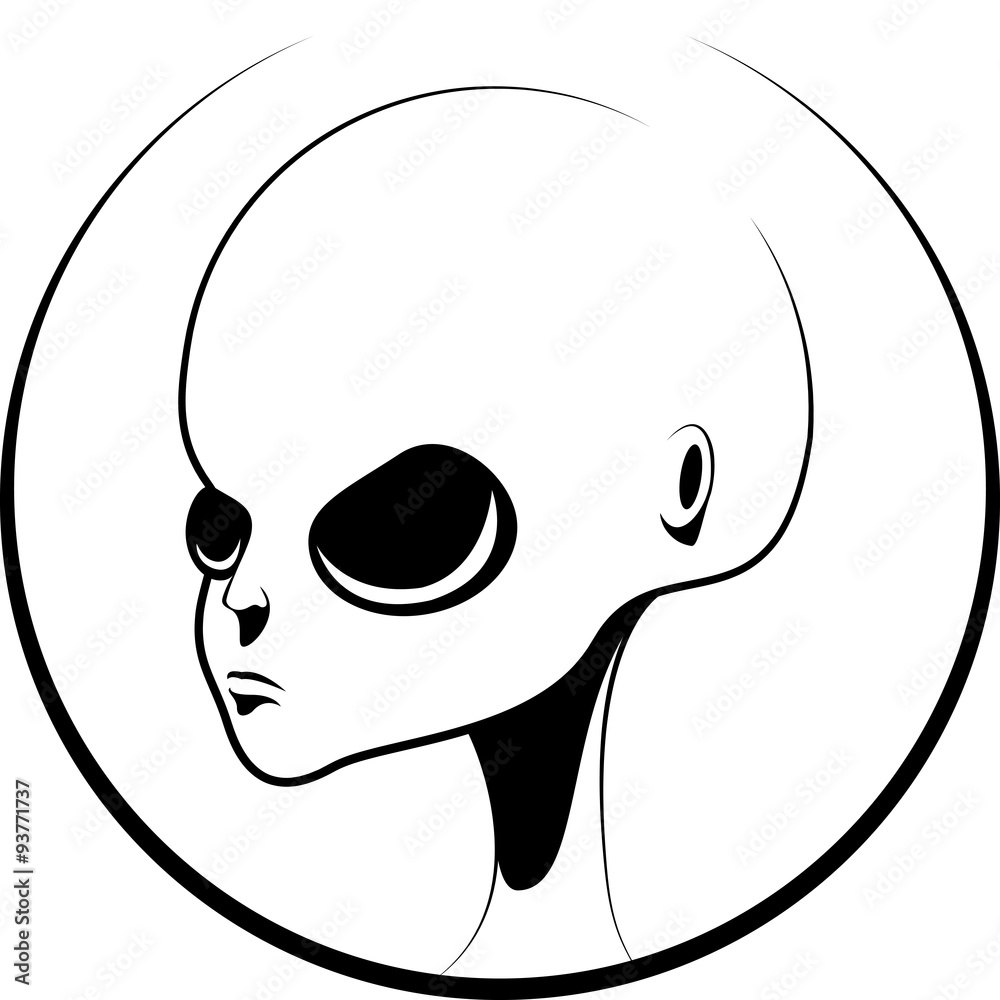 Simple graphics gray alien Simple graphics gray alien