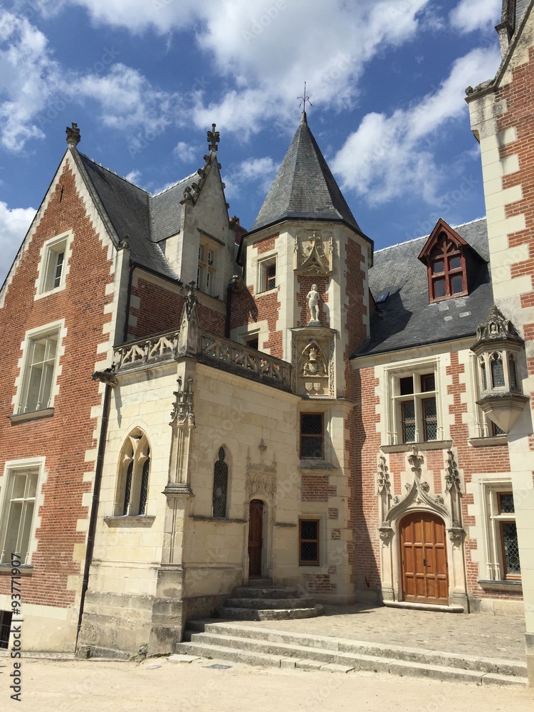 Entrata del Castello di Clos Lucé, Loira, Francia Entrata del Castello di Clos Lucé, Loira, Francia