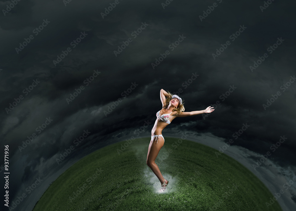 Dancing blonde in bikini Dancing blonde in bikini